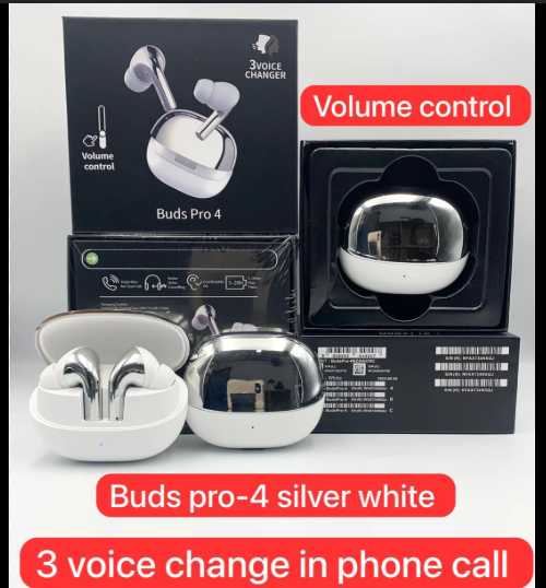 Buds Pro 4 Hight quality Airods long battery time & good looking and latest modle bass sound